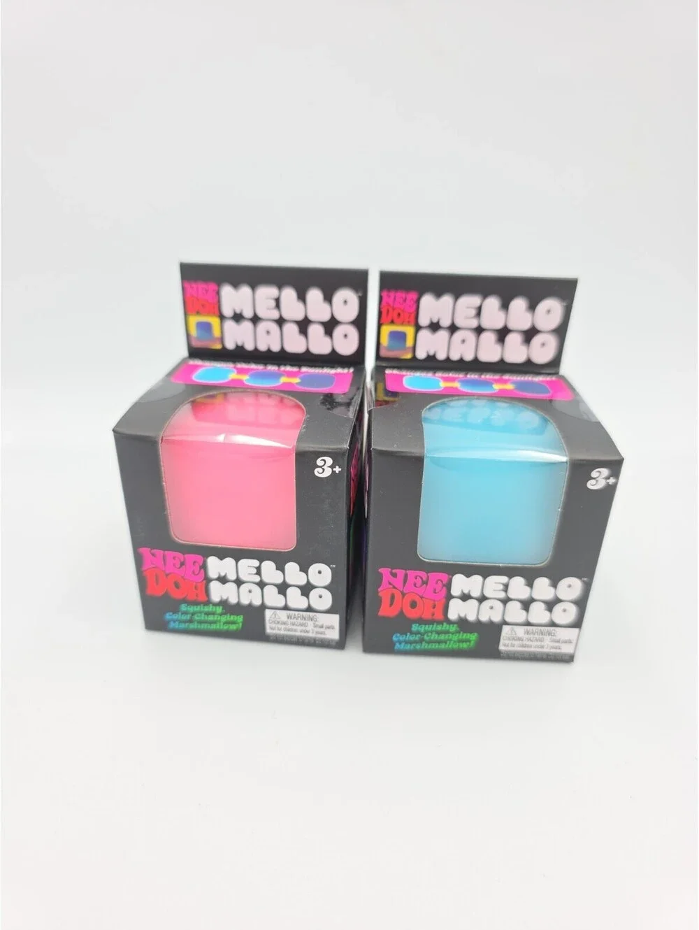 Nee Doh Mello Mallo Color-Changing Squishy Marshmallow Toy 2 Pack Pink/Blue